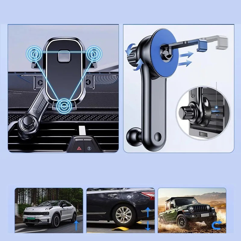 Suporte Magnético para Telemóvel - Fixação Segura no Carro.